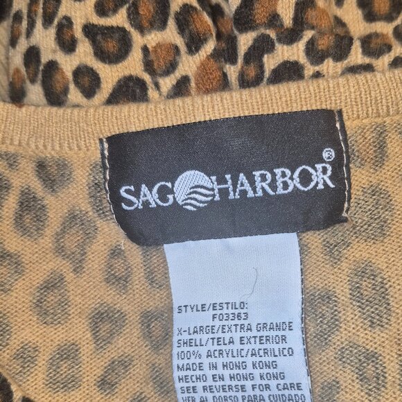 SAG HARBOR animal print, button-front sweater in size XL  NWOT - Picture 16 of 16
